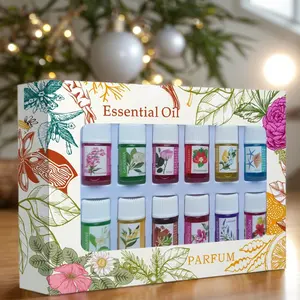 Miniature Liquid Essential Oil Set, 3ML (0.101 Fl. Oz), Includes 12 Sample Bottles, Perfect for Candle Making & Diffusers