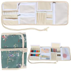 Crochet Hook Case, Roll Bag Holder Organizer for Various Crochet  and Knitting Accessories, Plum
