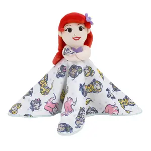 Ariel and Princess White and Aqua Lovey Security Blanket