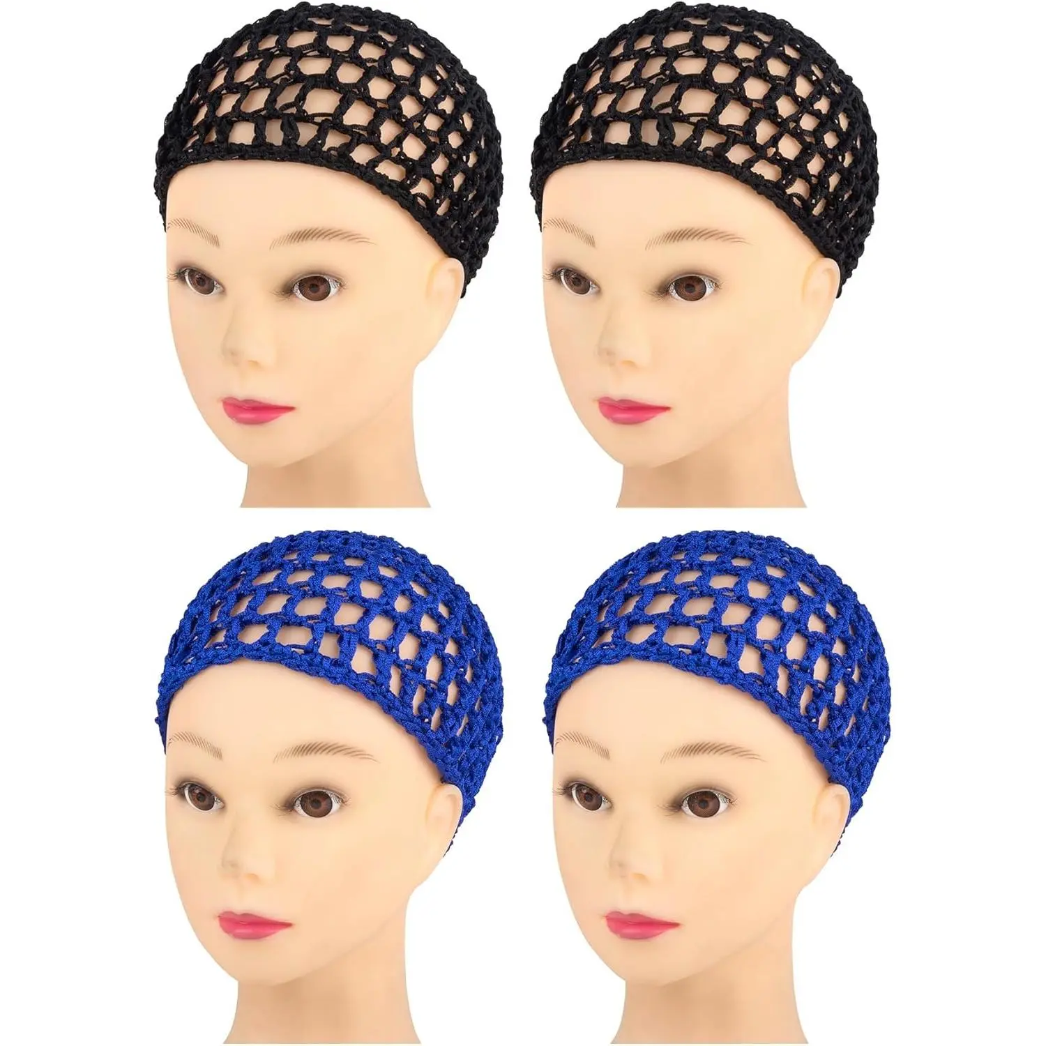, Mesh Crochet Hair Net Rayon Knit Snoods Hat Hairnet Snood Cover Ornament for Night Sleeping Hair Accessories