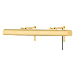 Vernon Plug-In Wall Sconce With Adjustable Shade In Aged Brass Or Distressed Bronze Finish