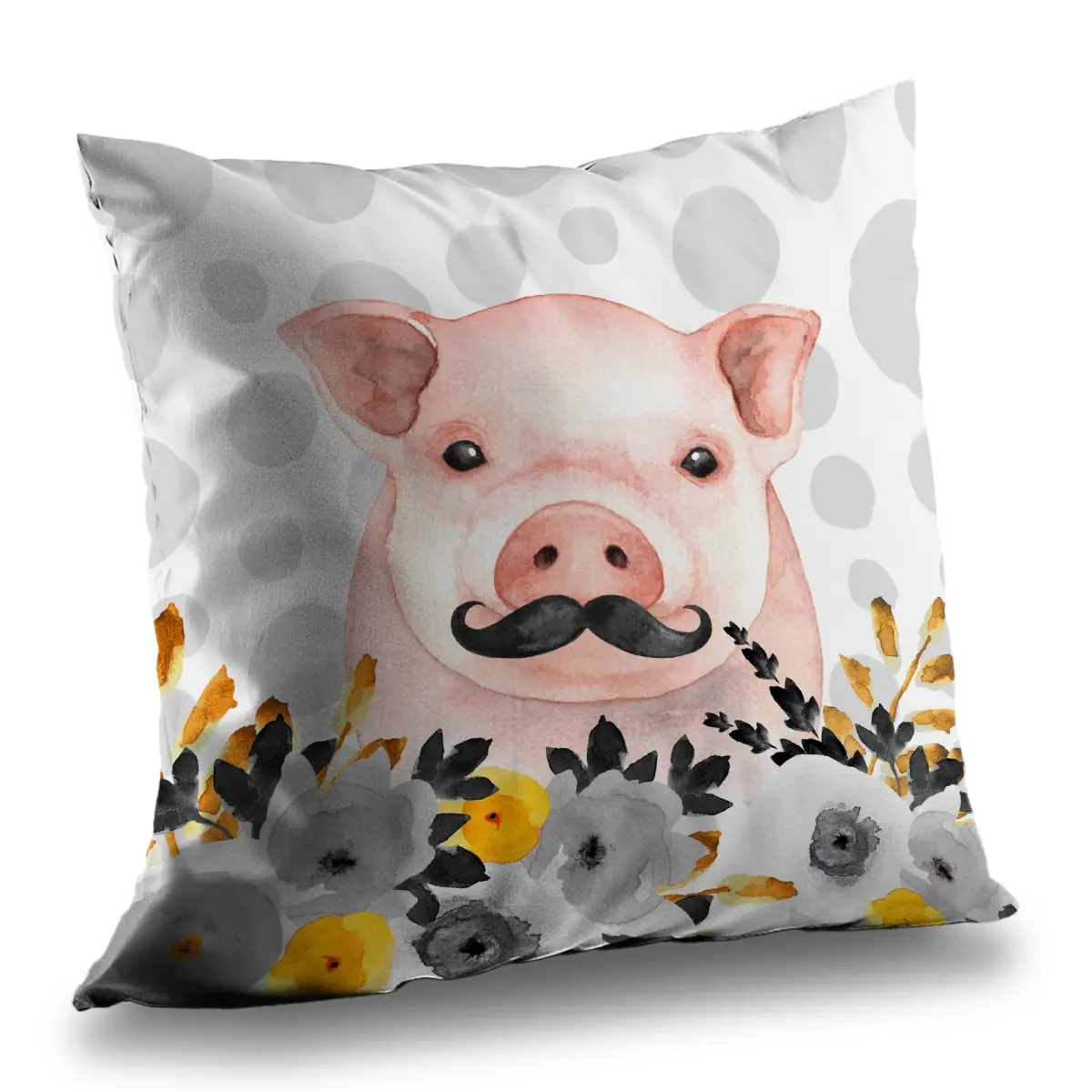 360 Stand Disguised Little Pig Throw Pillow with Polyester Insert, 14x14 in Poly Twill Weave, Illustrative Animal Motif, Vibrant Print Whimsical Home Decor for Bedroom, 14-Inch Standard Pillows, Animal-Inspired Standard Pillows
