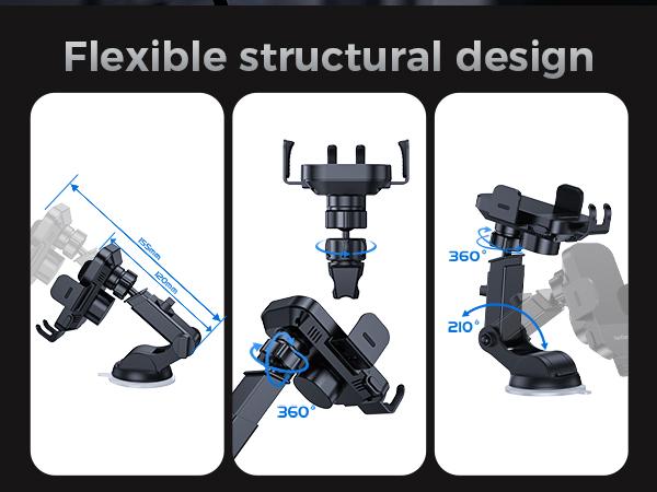 2-Pack Wireless Car Charger, CHGeek 15W Auto-Clamping Car Mount for Cellphone Charging, Mobile Phone Holder, Smartphone Mount, Tablet Mount, Adjustable Car Charger, Electronic Phone Stand, Perfect Christmas Gift.