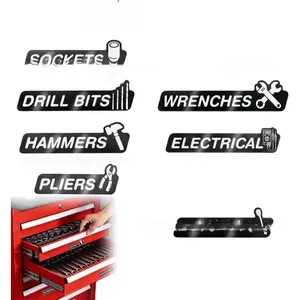 12-Pack Toolbox Magnetic Labels with Icons, Car Tool Storage Stickers, Outdoor Vehicle Repair Accessories for Leisure & Outdoor Recreation