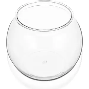 8.66 Inch Desktop Fish Tank Clear Plastic Round Fish Bowl 1.5 Gallon Portable Aquarium for Home Office Decoration and Plant Terrarium Container