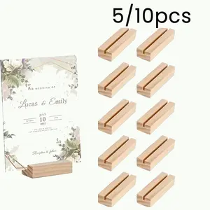 Wooden Acrylic Sign Holder Set, Table Number Card Stand, Display Rack for Cards, Business Cards, Frames, Wedding, Party, Hotel Decor