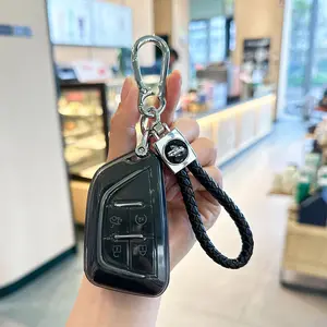 ACEBOY for Cadillac Key Fob Cover with Keychain Soft TPU Protection Case Compatible with 2020-2026 Cadillac Escalade Lyriq Optiq 6-Buttons