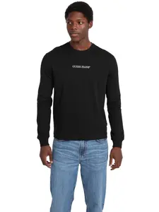 GUESS Jeans Male Crewneck Logo Tee