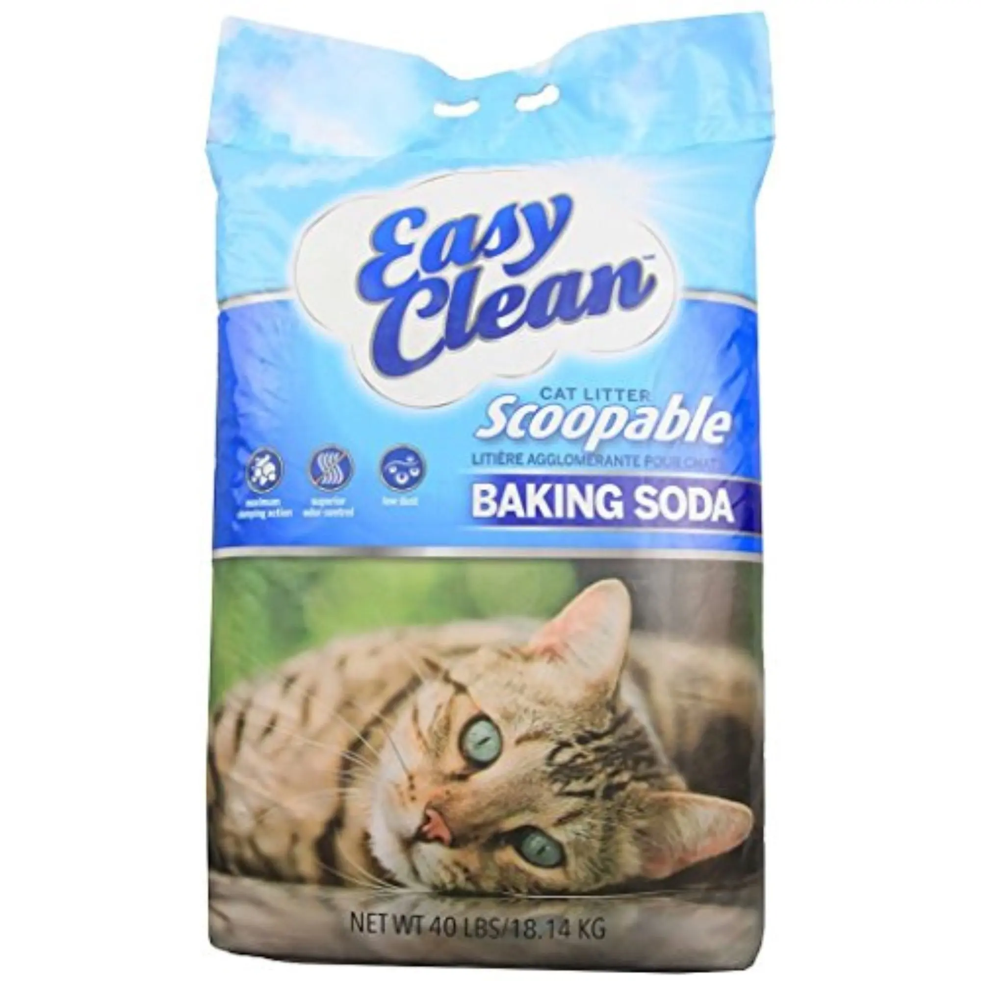 Pestell Easy Clean Clumping & Scoopable Clay Cat Litter with Baking Soda, 40lb