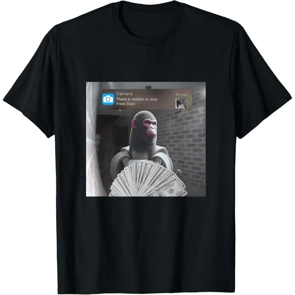 Chimpanzini Bananini Motion at your front door meme italian T-Shirt   100% cotton T-shirt