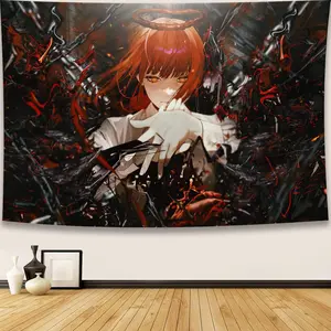Tapestry Anime Chainsaw Wall Tapestry Starry Night Tapestry Galaxy Tapestry for Party Bedroom Living Room Home Decoration 5x3 Ft