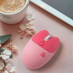MOFii M3AG Wireless Mouse, 1 Piece, Pink Cat Shape, Cute Design for Women, Silent Click for Office Use, 2.4G Plug & Play, Universal for Laptops and Desktops (Battery Not Included)