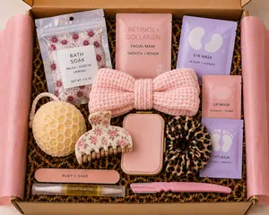 "Glow Up" Fashion Hair Accessory & Self-Care Bundle - Hairbands, Scrunchies, Mirror, Face Mask, Facial Lotion