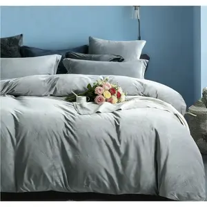 HTA Ultra Soft Velvet Flannel Duvet Cover Set, 3 Piece Luxury Bedding Set with Zipper