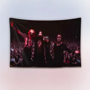 Vintage 90s Sleep Token Tapestry, Retro Metal Band Wall Hanging Decor, Dark Aesthetic Music Art Banner, Bedroom Studio Wall Art, Gift for Fans