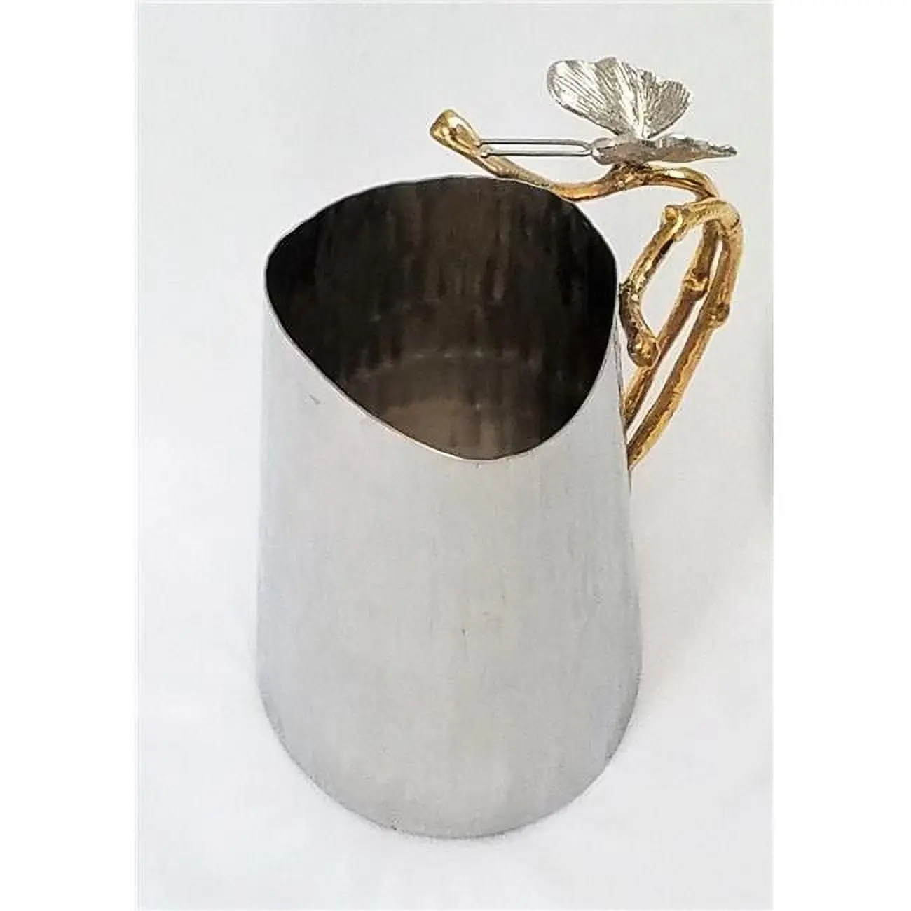 Dragonfly Steel Water Pitcher - 9.25 in High Kitchen Serving Jug for Serving Water, Entertaining, Dinner Parties, Displays Dragonfly Embellishment
