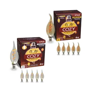 Norb Cozy LED Candelabra Flame Bulb – Warm, Relaxing Light for Wellness (6 Pack)
