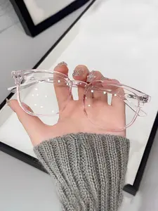 Fashionable Anti-blue Light Square Frame Eyeglasses, Retro Anti-radiation Computer Eye Protection Eyeglasses for Women & Men, Fashion Eyeglasses for Daily Wear