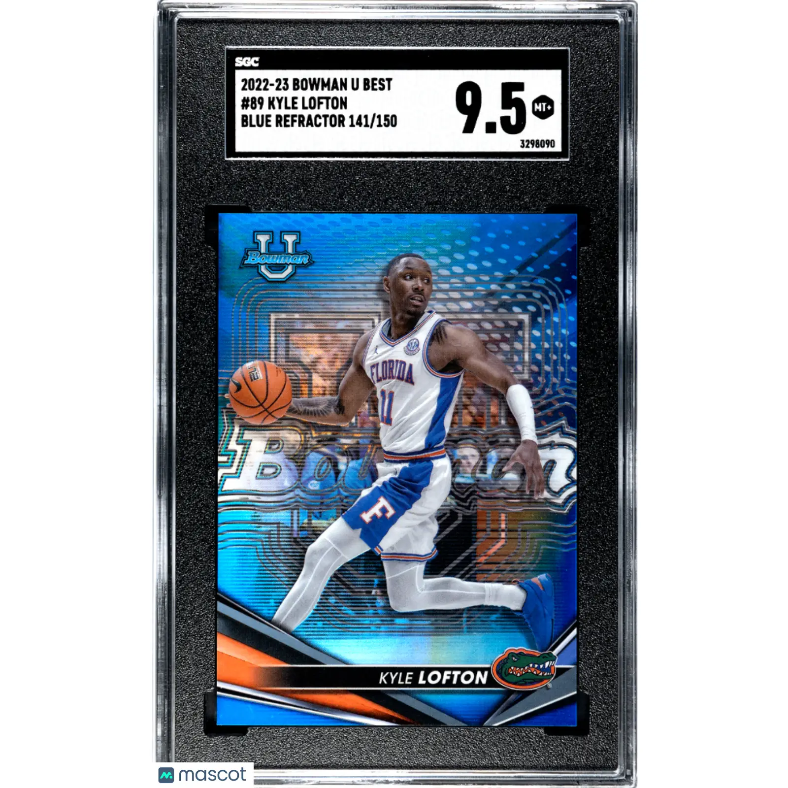 Kyle Lofton SGC 2022 23 Bowman University Best #89 Blue Refractor 141/150 9.5