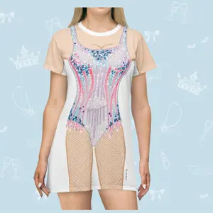 "Opening Night" T-Shirt Dress - Soft Stretchy Fabric, Loose Fit - Easy Costume for Lounging, Concerts, Parties, Bachelorettes and Beachwear