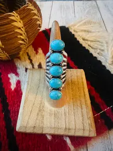 Handcrafted Turquoise & Sterling Silver Climber Ring
