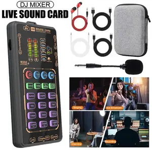 US X55 Pro handheld minisoundcard,voicechangerrecording set - suitable forvarious typesof mobilephonemodels andcomputers, equipped withprofessional chipsetcanbe used for gamingsingingmicrophone minimicrophone Portable Audio Interface podcast