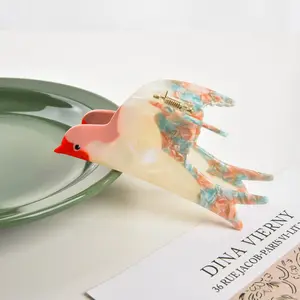 Swallow women's hairpins, bird claw clips cute hair accessories, funny animal paw clips for thinning hair (Blue)