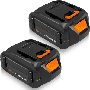 2 Packs 6000mAh WA3575 20 Volt Lithium Battery Replacement for Worx Battery 20V WA3520 WA3525 WA3575 WA3578
