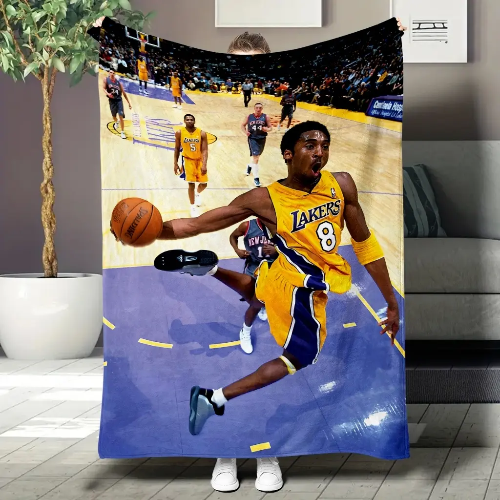 Basketball game Lakers players' moments, blankets, nap blankets, home essentials, best Valentine's Day gift