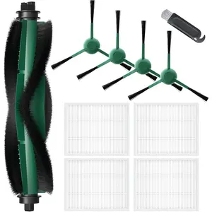 Y0140 Replacement  Accessories Compatible with   104/105 Vac & Combo, Y0140, Q0120, Y0110, Q011, Q0520 Robot Vacuum, 1 Roller Brush, 4 Hepa Filters, 4 Side Brush, 1 Cleaning Brushes