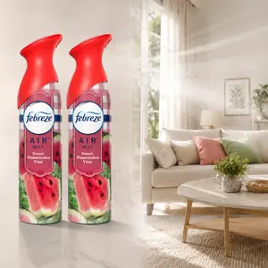 Febreze Sweet Watermelon Vine Air Spray 8.8oz,melon fragrance,picnic scent,odor mist,Air Mist,instant burst,spring cleaning,final touch,emergency odors,guest bath,powder room,entryway,hallway,bedroom,home office,trash area,litter box,musty air