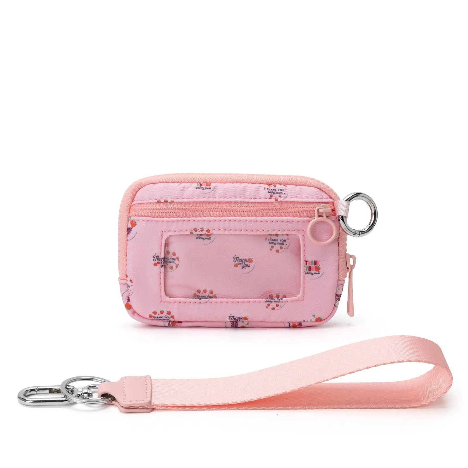 pastel pink Thank you＆Flower pattern