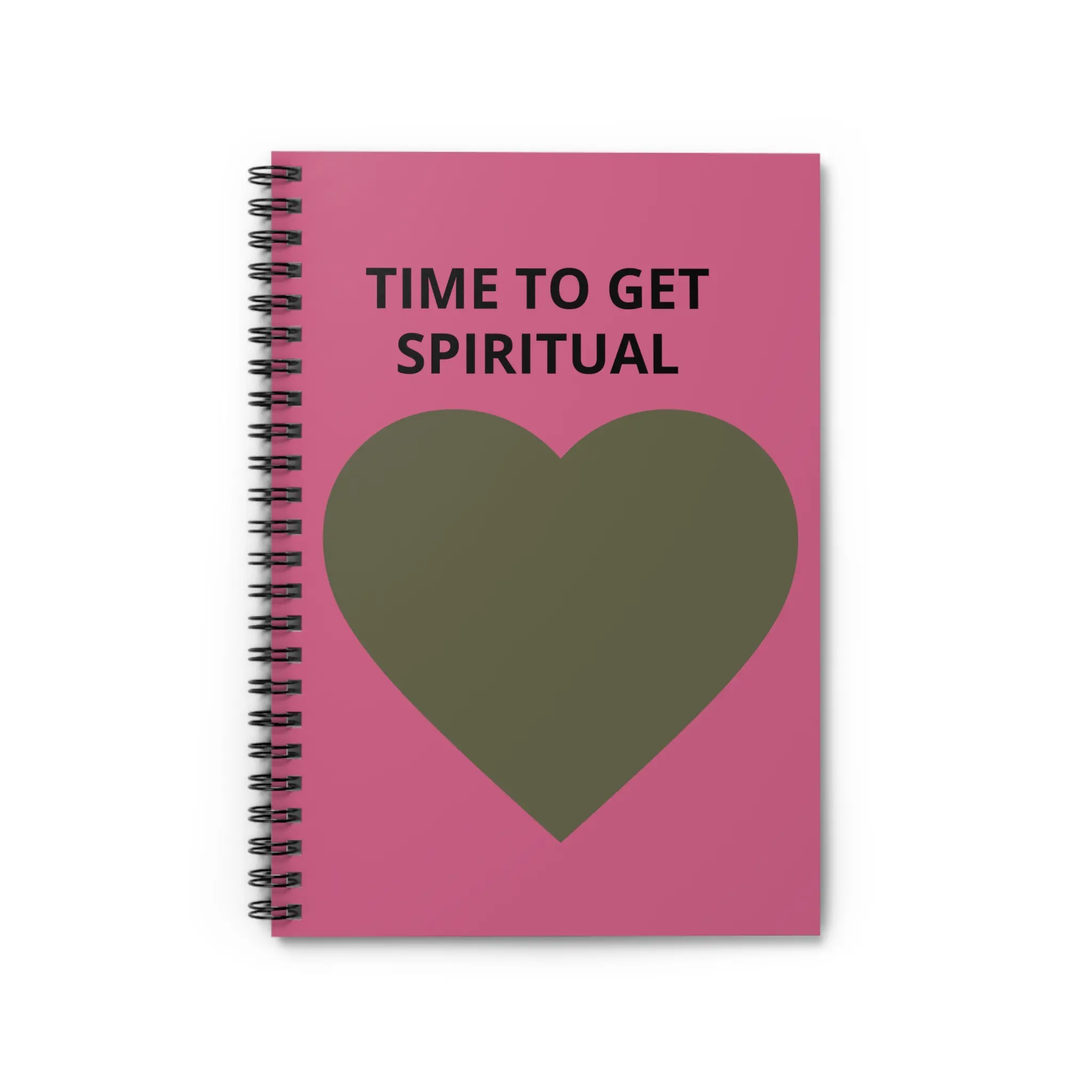 Time to Get Spiritual Spiral Notebook | Pink Heart Journal