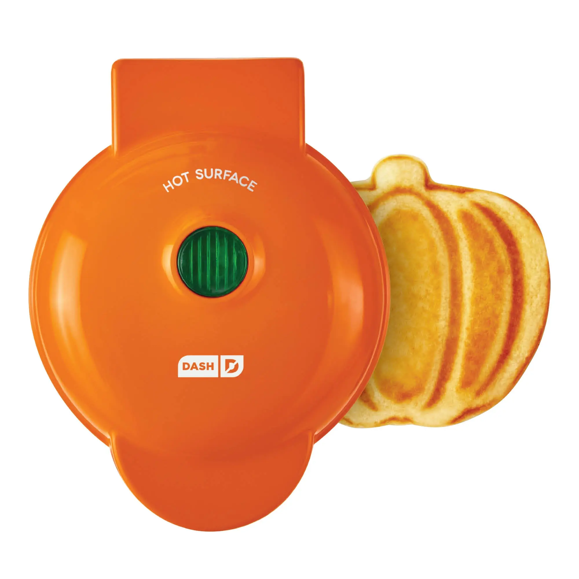 DASH Pumpkin-Shape Mini Waffle Maker - 4" Non-Stick Coating, Small Corded Novelty Iron, Quick Heating, Even Cooking, Easy Cleanup, Standard Plug, Pumpkin-Shape Fun, Cute Waffle Makers & Irons, No Setup Required