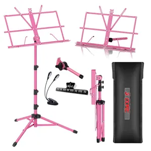 5 Core Music Stand Adjustable Desktop Book Stands Portable Sheet Holder All Metal Foldable Bookstand