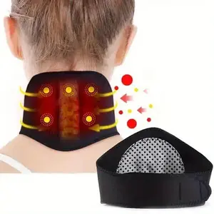 Self Heating Neck Brace for Pain Relief Cervical Support with Adjustable Strap Soft Comfortable for Office Workers Travelers Men Women
