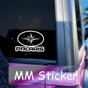 1PC Tough Off-Road Polaris Logo Style Sticker (for car body/outdoor adventure backpack/off-road decor board) Compass star logo + "POLARIS" text, full of tough off-road adventure vibe Decor sticker + off-road-style peripherals Car Window Decal