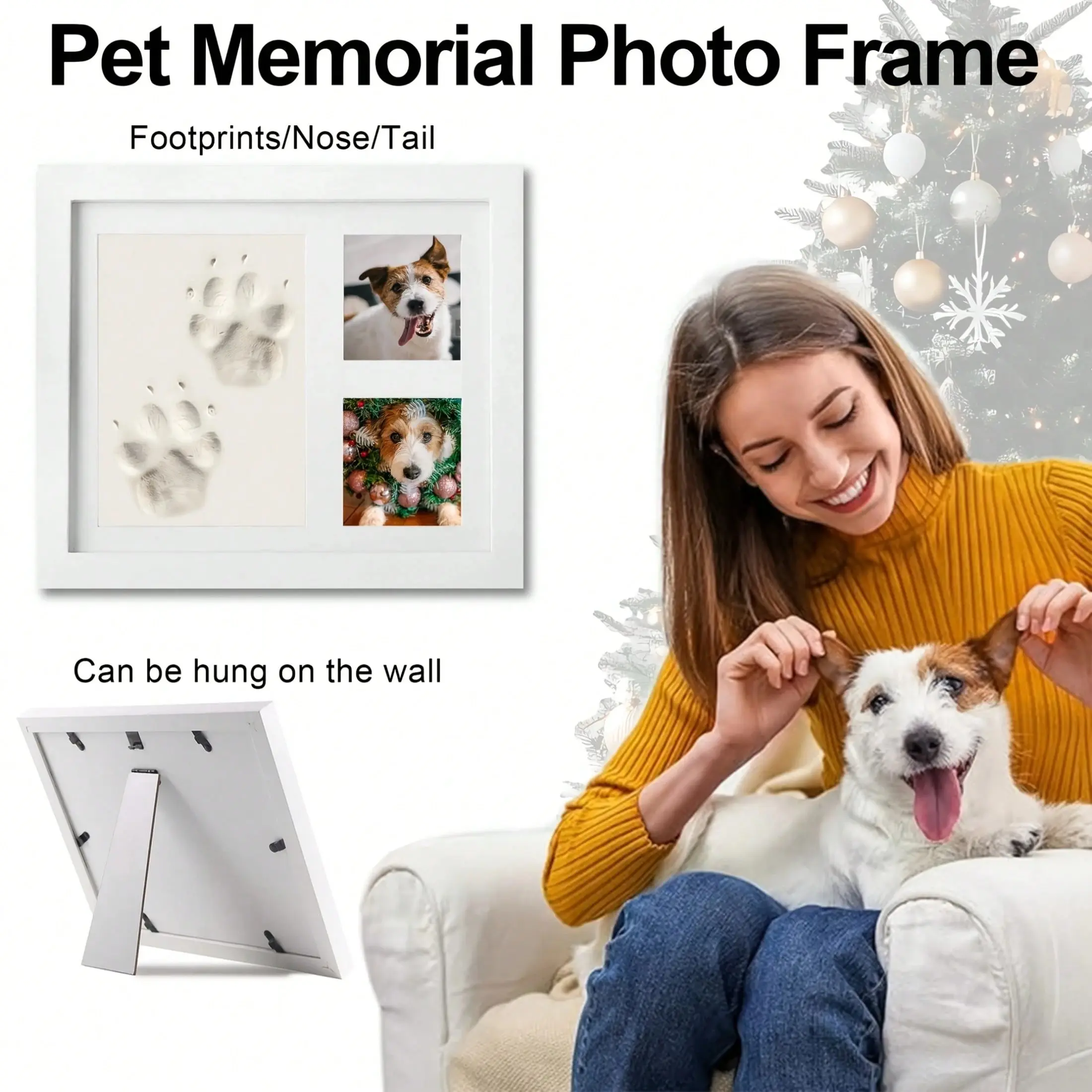 Forever Keepsake: Pet Paw Print Photo Frame | Meaningful Memorial Gift for Dog & Cat Owners | Capture Your Beloved Pet's Footprints