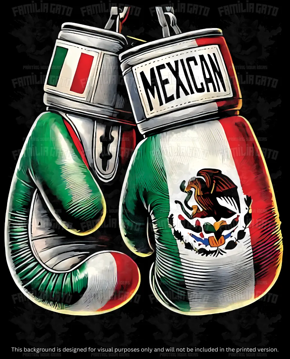 Unisex Mexican Flag Boxing Gloves #1 DTF Transfer - Customized Craft Supply for DIY Projects with Enhanced Durability