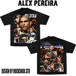 UFC Alex Pereira 'The Chama' Premium MMA Cotton T-Shirt (Made In US), MMA Champion Outfit, Father Son MMA Shirt, Fight Night Outfit, Birthday Gift For MMA Fans, Combat Sports Graphic Tee