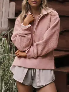 Fisoew Quarter Zip Fleece Jacket Soft Pullover with Pockets, Cozy Fall Outerwear