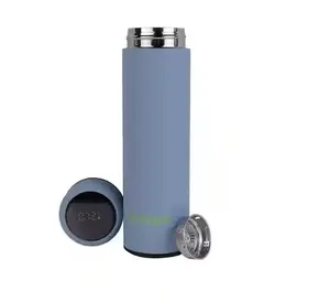 16 oz Smart LED Temperature Display Insulated Water Bottle – Pink Stainless Steel Travel Flask