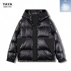 YAYA Women's Solid Color Windproof Puffer Jacket Outdoor Winter Warm Down Coat Fashion Casual Long Sleeve Puffer Jacket Unisex Winter Tops