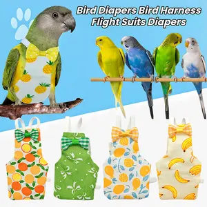 Parrot Bird Diaper Flight Suit 5 Pack Adjustable Small Bird Nappy for Parakeets Cockatiels Budgie Lovebird Cute Urinal Harness for Home Travel