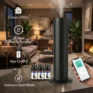 Scented Home Diffuser Discovery Kit 5-Star Hotel & Mystery Scents APP-Controlled Air Freshener for Large Rooms 3 × 10ml Essential Oils Covers 1250 Sqft
