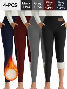 Womens Thermal Fleece Lined High Waisted Leggings - Insulated Winter Workout Tights for Yoga, Sports - Comfortable, Stretchy, Cozy Activewear Set