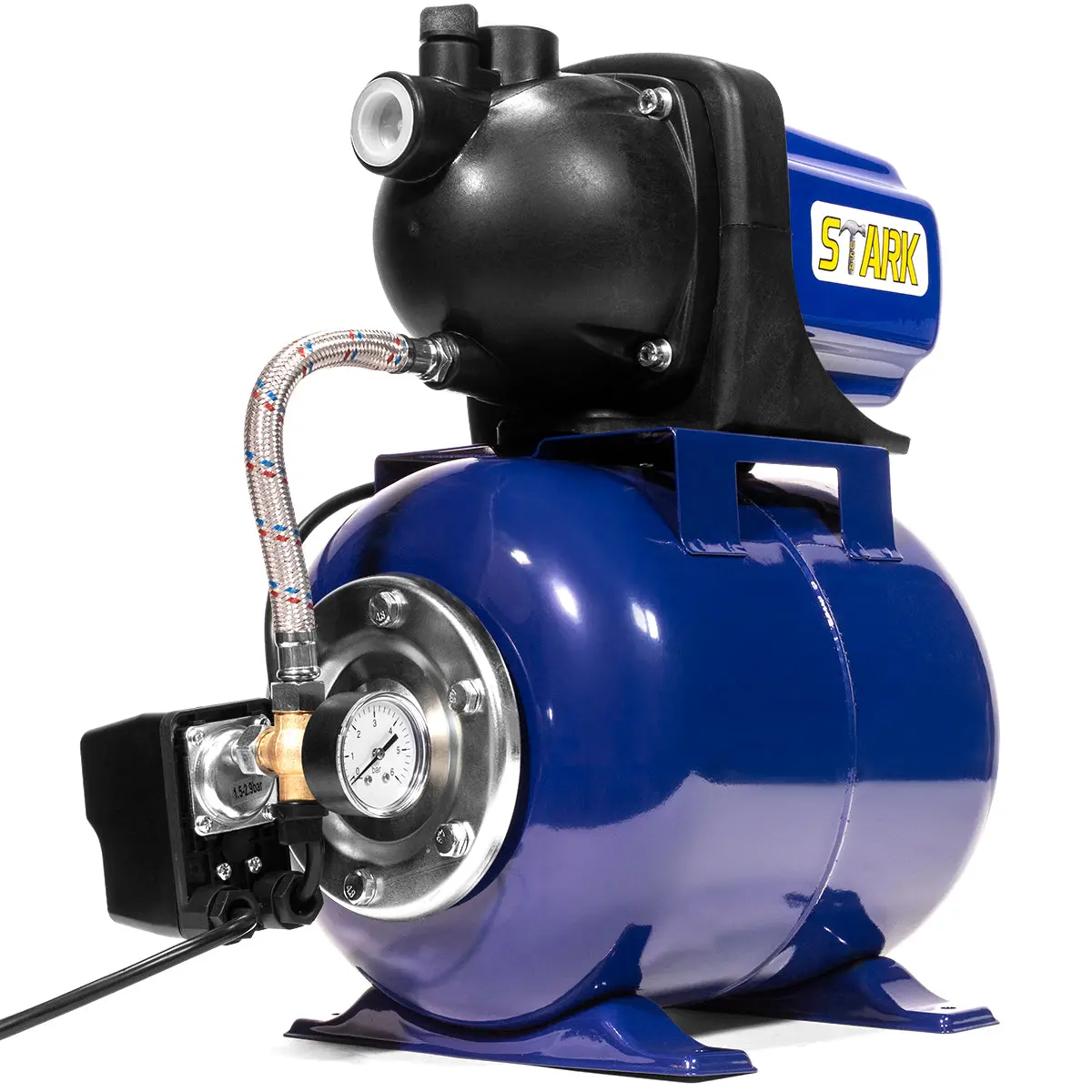 XtremepowerUS 1.6 HP Corrosion-Resistant Shallow Well Water Jet Pump - Water Pressure Booster Pump with Manual Operation, Irrigation Boost, Pressure Gauge for Garden, Lawn Use
