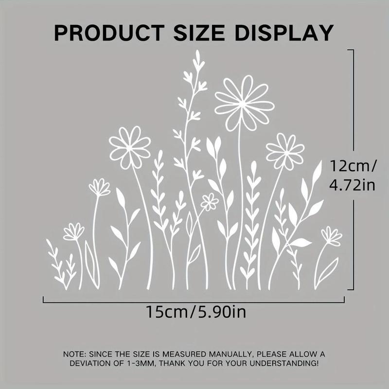 Flower Pattern Car Sticker, 1 Count Car Window Decal, Car Exterior Decorative Sticker, Universal Car Decorative Accessories for Car Window Bumper, Decal for Cars