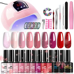 LIMEGIRL Gel Nail Polish Kit with UV Light 54W Nail Lamp Multicolors Gel Polish Set with Base Coat Glossy/Matt Top Coat Matte Gel Varnish Nail Art Manicure Tool Kits Nail Care