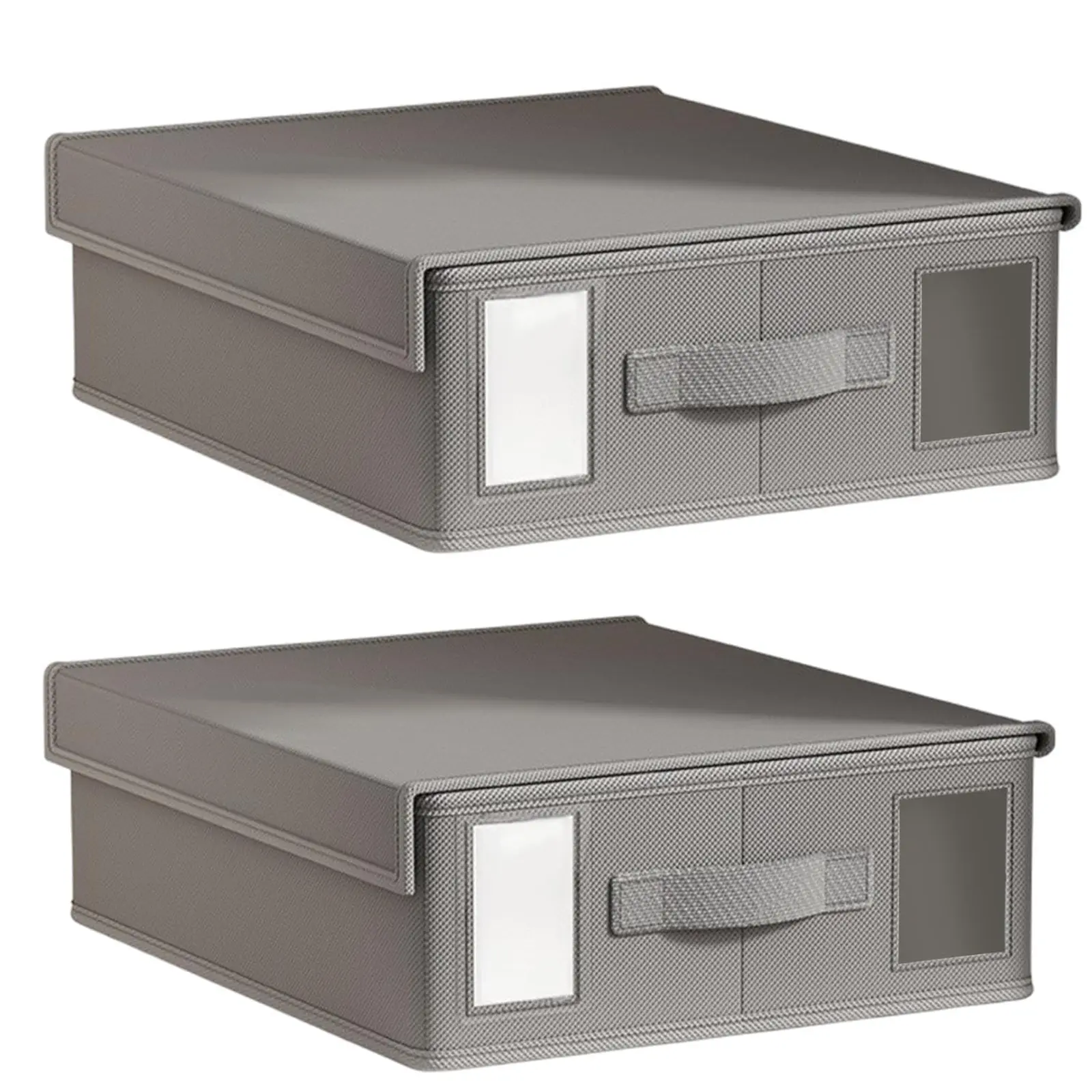 2 Packs Bed Sheet Organizer Oxford Cloth Bedding Organizer with Clear Window and Tag Pocket Foldable Bed Sheet Storage Box Bedding Storage Box Bedding Storage Organizer for Home